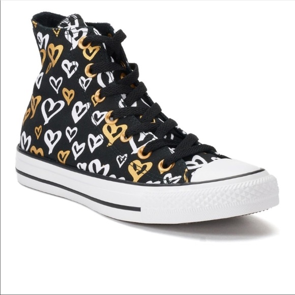 black converse high tops heart